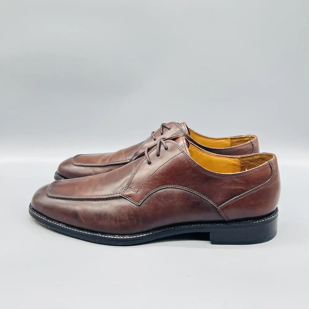 Cole Haan Shoes Mens 11 Brown Leather Derby Oxford Dress Square Toe Classic